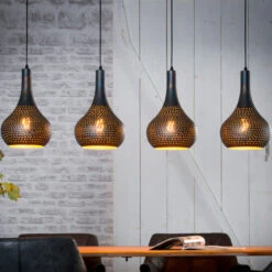 Meubelverkoop -Meubelverkoop 4 lichts metalen kegellampen santa punch 001