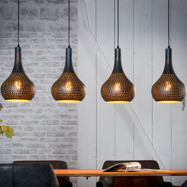 4-lichts Metalen Kegellampen 4 4-lichts Metalen Kegellampen - Afbeelding 2