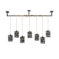 7-delige Metalen Hanglamp Met Touw -Meubelverkoop 7 delige metalen hanglamp roop grey santa 02