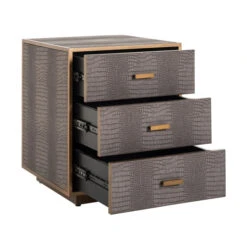 Nachtkastje Slangenleer Met Goud -Meubelverkoop 7534 4