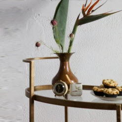 BePureHome Push Trolley Metaal Antique 12 BePureHome Push Trolley Metaal Antique -Meubelverkoop bepure brass push trolley metaal antique 05