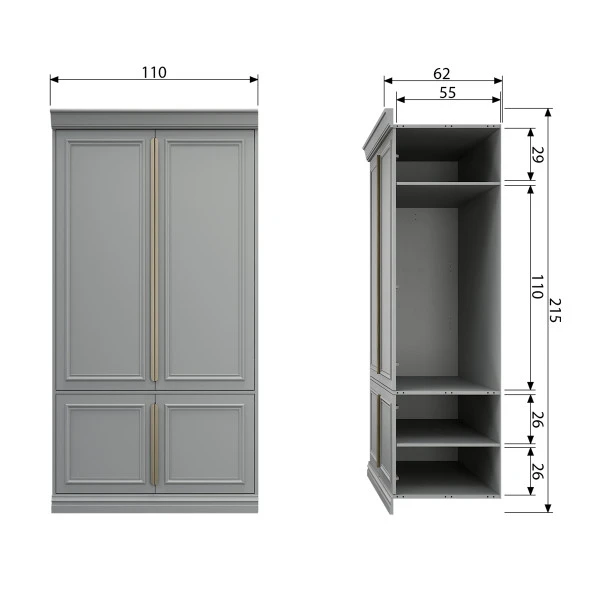BePureHome Kledingkast Met Lambrisering 7 BePureHome Kledingkast Met Lambrisering - Afbeelding 5