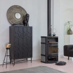 BePureHome Vintage Wandkast Zwart Hout -Meubelverkoop bepurehome bequest vintage wandkast zwart hout 02