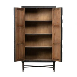 BePureHome Vintage Wandkast Zwart Hout -Meubelverkoop bepurehome bequest vintage wandkast zwart hout 04