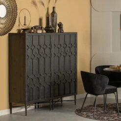 BePureHome Vintage Wandkast Zwart Hout -Meubelverkoop bepurehome bequest vintage wandkast zwart hout 06 1