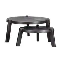 BePureHome Ronde Salontafelset Zwart Aluminium -Meubelverkoop bepurehome burly salontafelset zwart aluminium 03