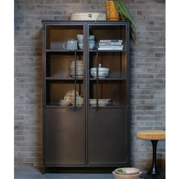 BePureHome Zwarte Vitrinekast Van Metaal 3 BePureHome Zwarte Vitrinekast Van Metaal