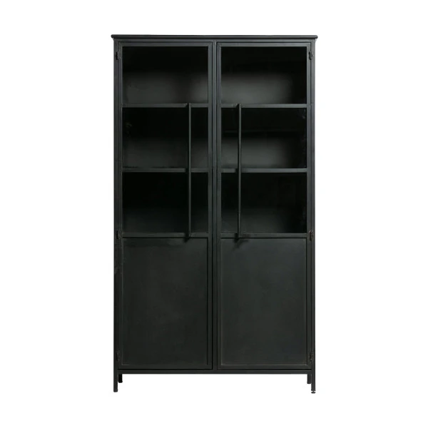 BePureHome Zwarte Vitrinekast Van Metaal 5 BePureHome Zwarte Vitrinekast Van Metaal - Afbeelding 3