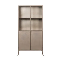 BePureHome Vitrinekast Champagne -Meubelverkoop bepurehome fossil vitrinekast champagne 01