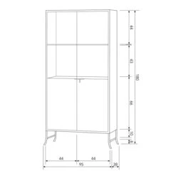 BePureHome Vitrinekast Champagne -Meubelverkoop bepurehome fossil vitrinekast champagne 10