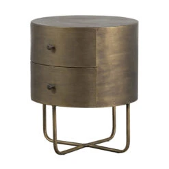 BePureHome Rond Nachtkastje Goud 15 BePureHome Rond Nachtkastje Goud -Meubelverkoop bepurehome glossy rond nachtkastje goud 01