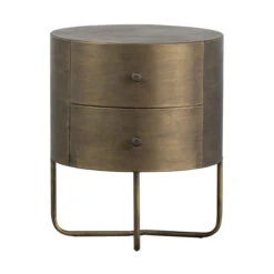 BePureHome Rond Nachtkastje Goud 14 BePureHome Rond Nachtkastje Goud -Meubelverkoop bepurehome glossy rond nachtkastje goud 04