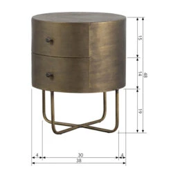 BePureHome Rond Nachtkastje Goud 19 BePureHome Rond Nachtkastje Goud -Meubelverkoop bepurehome glossy rond nachtkastje goud 08