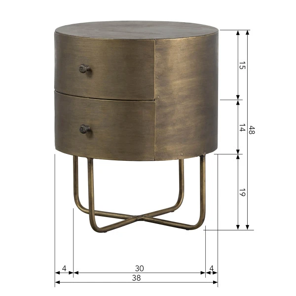 BePureHome Rond Nachtkastje Goud 11 BePureHome Rond Nachtkastje Goud - Afbeelding 9