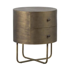 BePureHome Rond Nachtkastje Goud 13 BePureHome Rond Nachtkastje Goud -Meubelverkoop bepurehome glossy rond nachtkastje goud 2