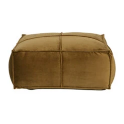 BePureHome Gele Fluwelen Poef -Meubelverkoop bepurehome honey gele fluwelen poef 01