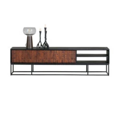 BePureHome Tv-meubel Zwart Met Walnoot -Meubelverkoop bepurehome nuts zwart tv meubel walnoot zwart 05