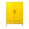 Gele Design Kast Met Goud