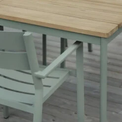 Brafab Grote Tuintafel Teak Hout -Meubelverkoop brafab nox grote tuintafel teak en groen alu 03 1