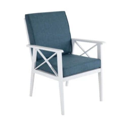 Brafab Tuinstoel Blauw Met Wit