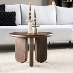 Houten Salontafel Rond