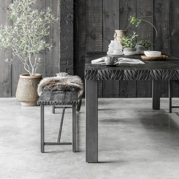 Eetkamerbank Zwart Teakhout 3 Eetkamerbank Zwart Teakhout