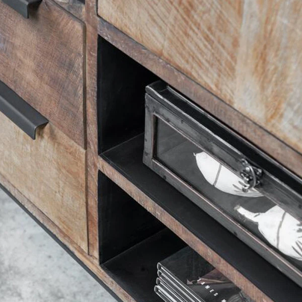 Hoog Dressoir Teak Hout 7 Hoog Dressoir Teak Hout - Afbeelding 5