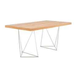 Groot Bureau Eiken Met Chroom