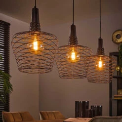 Driedubbele Hanglamp Staaldraad