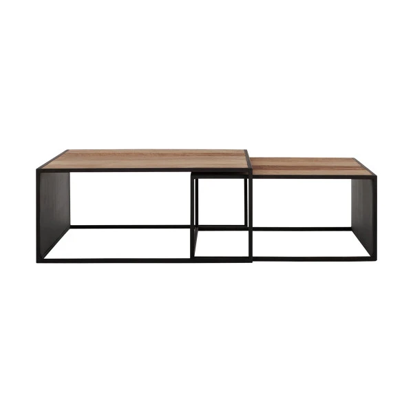 Design Salontafel Set Teakhout 4 Design Salontafel Set Teakhout - Afbeelding 2