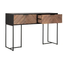 Sidetable Zwart Met Visgraat Patroon -Meubelverkoop dtp home criss cross sidetable zwart met visgraat patroon 03