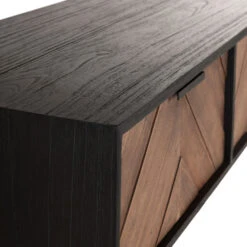 Sidetable Zwart Met Visgraat Patroon -Meubelverkoop dtp home criss cross sidetable zwart met visgraat patroon 07