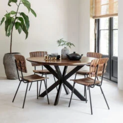 Eetkamerstoel Van Suar Hout -Meubelverkoop dtp home flare eetkamerstoel van suar hout 06