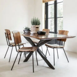 Eetkamerstoel Van Suar Hout -Meubelverkoop dtp home flare eetkamerstoel van suar hout 07