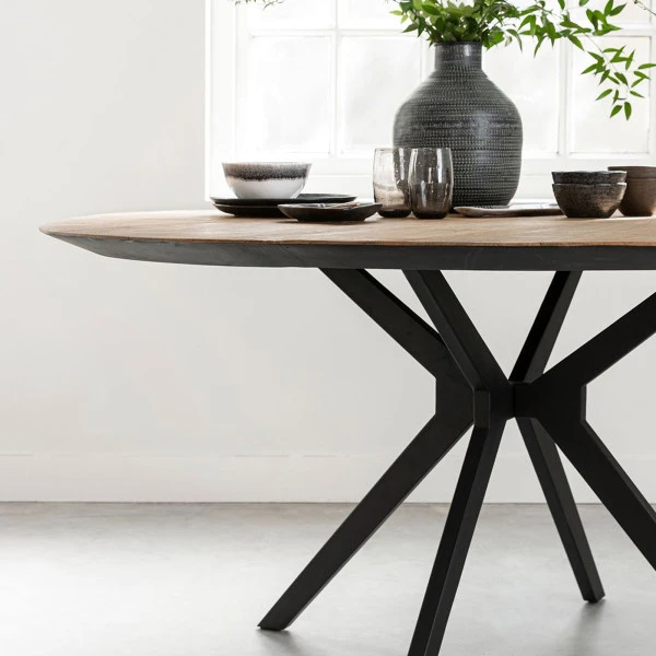 Ronde Design Eettafel Teak 4 Ronde Design Eettafel Teak - Afbeelding 2