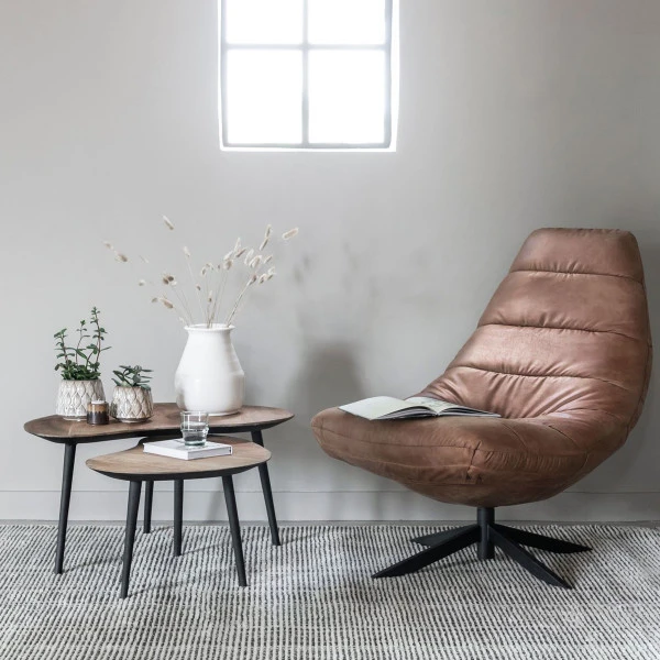 Organische Salontafel Set Teak 4 Organische Salontafel Set Teak - Afbeelding 2