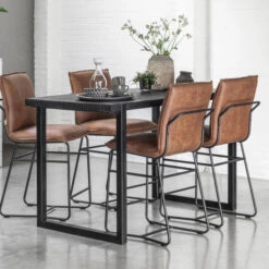 Teakhouten Bartafel Zwart