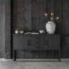 Zwart Teak Dressoir Industrieel Design -Meubelverkoop dtp home timeless black zwart dresoir beam no. 2 05