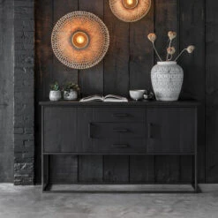 Zwart Teak Dressoir Industrieel Design 13 Zwart Teak Dressoir Industrieel Design -Meubelverkoop dtp home timeless black zwart dresoir beam no. 2 06