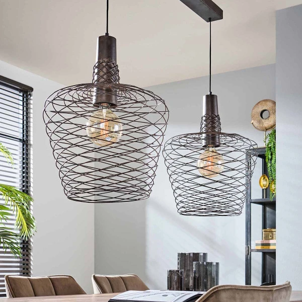 Dubbele Hanglamp Staaldraad 4 Dubbele Hanglamp Staaldraad - Afbeelding 2