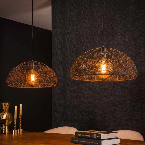 Dubbele Hanglamp Zwart Staaldraad 4 Dubbele Hanglamp Zwart Staaldraad - Afbeelding 2