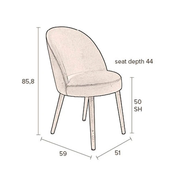 Ronde Eetkamerstoel Velours 12 Ronde Eetkamerstoel Velours - Afbeelding 10