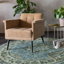 Rond Retro Vloerkleed -Meubelverkoop dutchbone bodega 175 rond retro vloerkleed 04