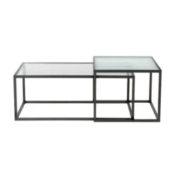 Ribbelglas Salontafel Set 10 Ribbelglas Salontafel Set -Meubelverkoop dutchbone boli ribbelglas salontafelset 1