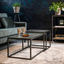 Ribbelglas Salontafel Set