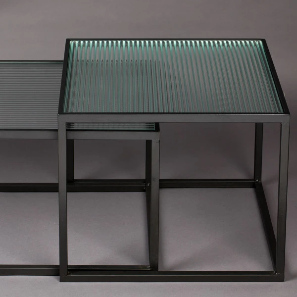 Ribbelglas Salontafel Set 7 Ribbelglas Salontafel Set - Afbeelding 5