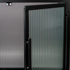 Ribbelglas Kastje Zwart Staal 17 Ribbelglas Kastje Zwart Staal -Meubelverkoop dutchbone boli ribbelglas wandkastje 007