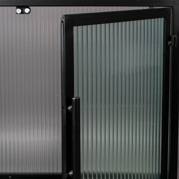 Ribbelglas Kastje Zwart Staal 8 Ribbelglas Kastje Zwart Staal - Afbeelding 6