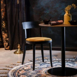 Zwarte Eetkamerstoel Met Velvet