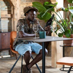 Bistrotafel Vierkant Hout 13 Bistrotafel Vierkant Hout -Meubelverkoop dutchbone braza eettafel metaal vierkant bruin 05 1